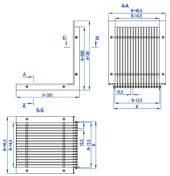 Посадочные размеры вентиляционной решетки ВР-ГН7